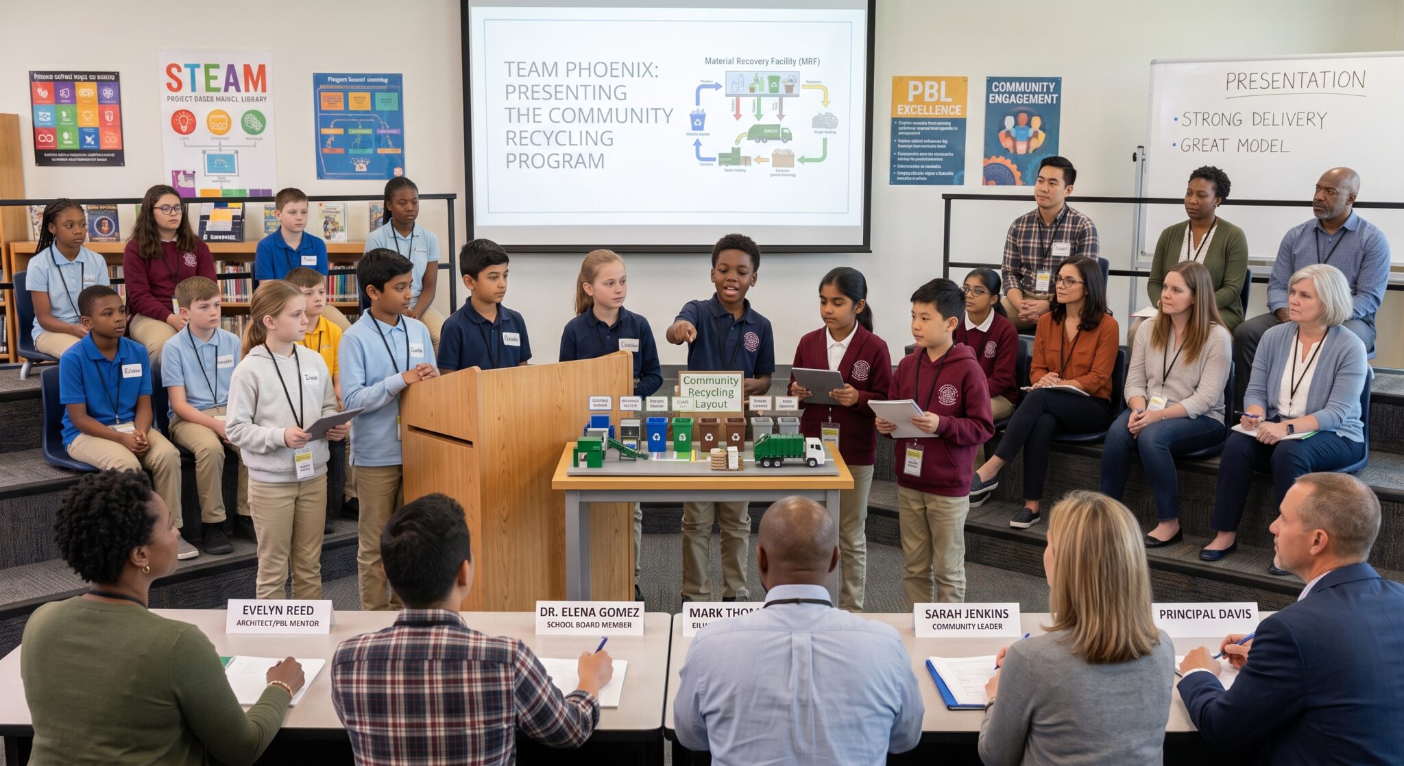 Students share their learning and findings through a meaningful presentation to an authentic audience. PBL and Authentic Learning Experiences (ALE) provides these opportunities in lessons and units.